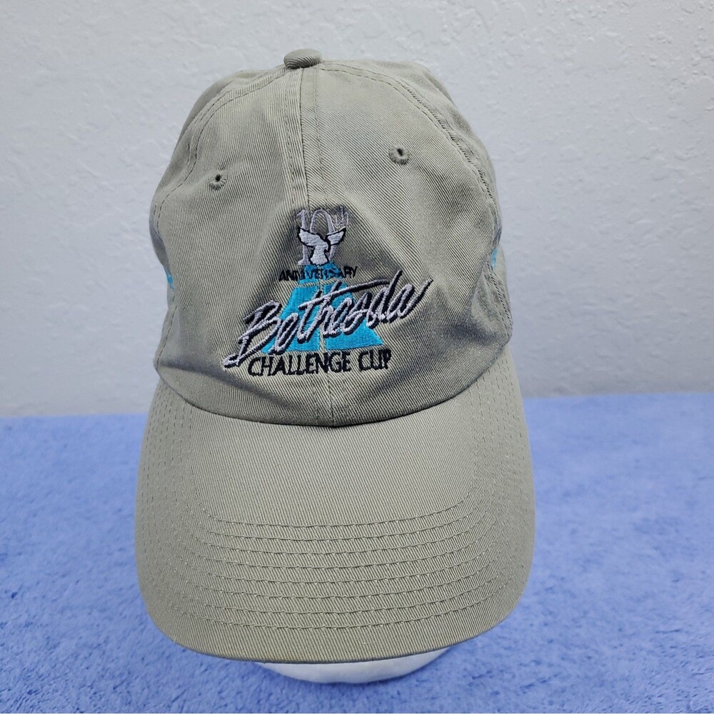 Vintage Bethesda Challenge Cup Adjustable Hat Cap Beige
